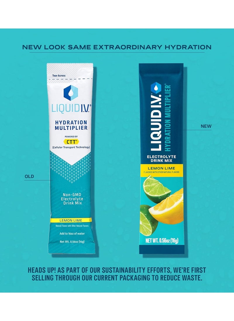 Liquid I.V. Hydration Multiplier Electrolyte Drink Mix, Lemon Lime, 16 Sticks each 0.56 oz Packaging May Vary  - Image 4