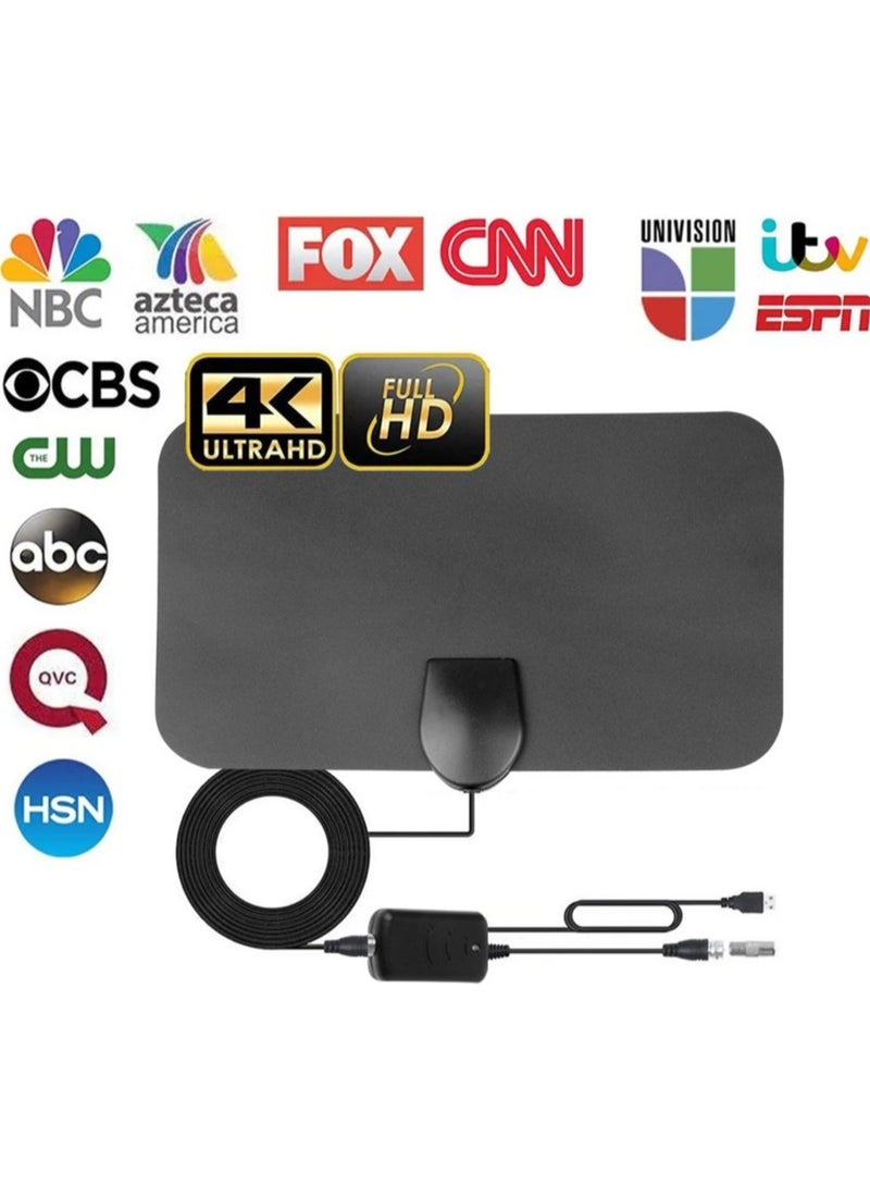 8K 4K Digital TV Antenna 500 Miles Booster DVB-T Aerial HD Flat Indoor Active 25DBi High Gain VHF UH F TV Box - Image 2
