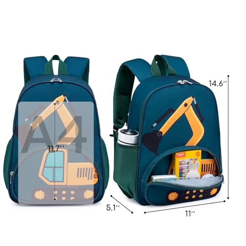 BTOOP Backpack for Kids Boys Girls Preschool Kindergarten Bookbag Set with Lunch Box Toddler School Bag (A-Excavator Constructi 2) - Image 3