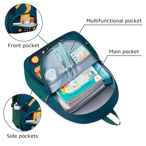 BTOOP Backpack for Kids Boys Girls Preschool Kindergarten Bookbag Set with Lunch Box Toddler School Bag (A-Excavator Constructi 2) - Image 5