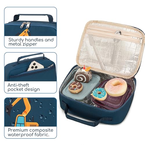 BTOOP Backpack for Kids Boys Girls Preschool Kindergarten Bookbag Set with Lunch Box Toddler School Bag (A-Excavator Constructi 2) - Image 4