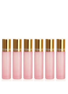 Devinez Multipurpose Pink Frost Color Roll On Glass Bottle with steel Ball, 10 ml with Golden Cap (Pack of 6), for Beauty, Essential Oils, Blends, Skin Care, Travel, Toners, Cosmetic & DIY - pzsku/Z4C7F8F4CE181BD806E13Z/45/_/1738306503/4be5b176-539b-49a6-973c-e82f63890d05