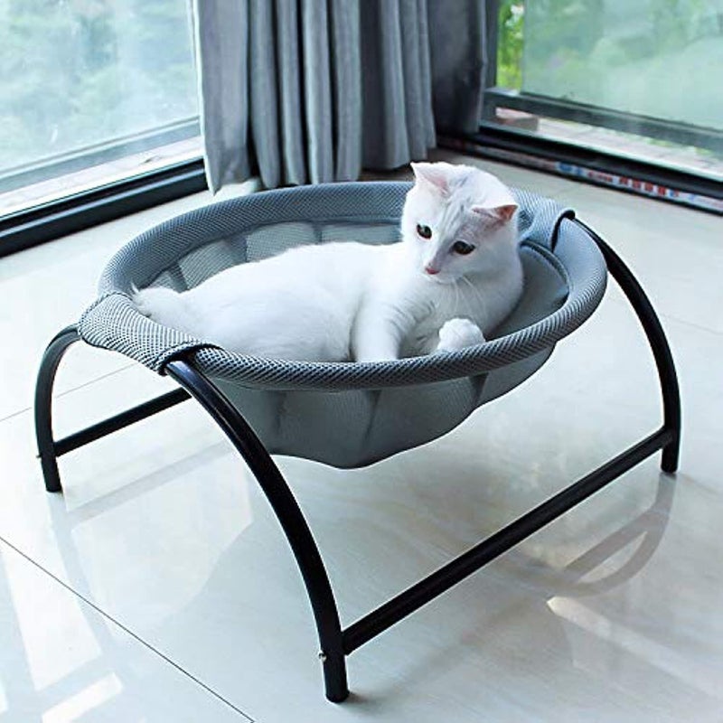 JUNSPOW Cat Bed DogPet Hammock Bed FreeStanding Kitty Sleeping Cat Supplies Pet Supplies Whole Wash Stable Breathable Easy Assembly Indoors Outdoors 169 in x 169 in x 95 in