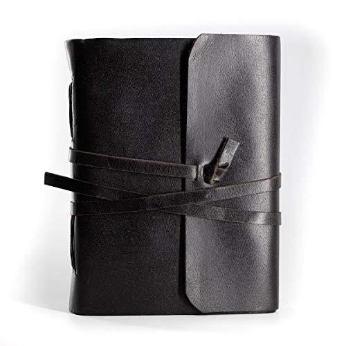 KomalC Handmade Leather Journal | Writing Notebook Diary | Bound Daily Notepad For Men & Women Unlined Paper Medium, writing pad for artist, sketch - Image 2