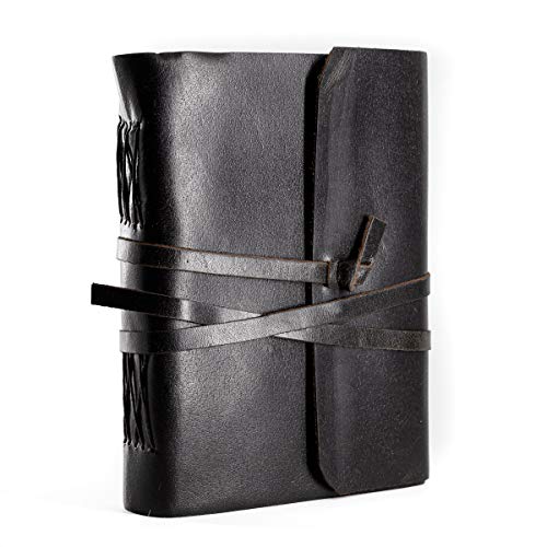 KomalC Handmade Leather Journal | Writing Notebook Diary | Bound Daily Notepad For Men & Women Unlined Paper Medium, writing pad for artist, sketch - Image 3