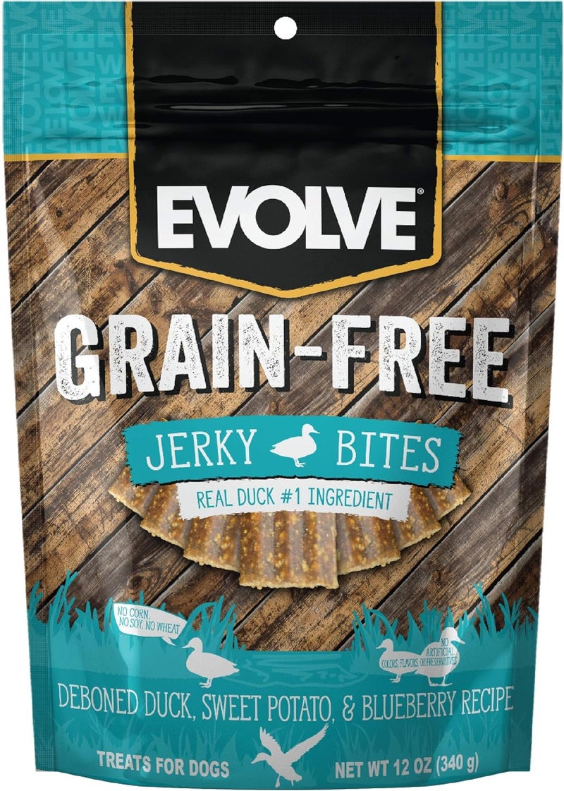 إيفولف حبات اللحم المجفف من البط والبازلاء والتوت الأزرق من Evolve Grain Free - Image 1