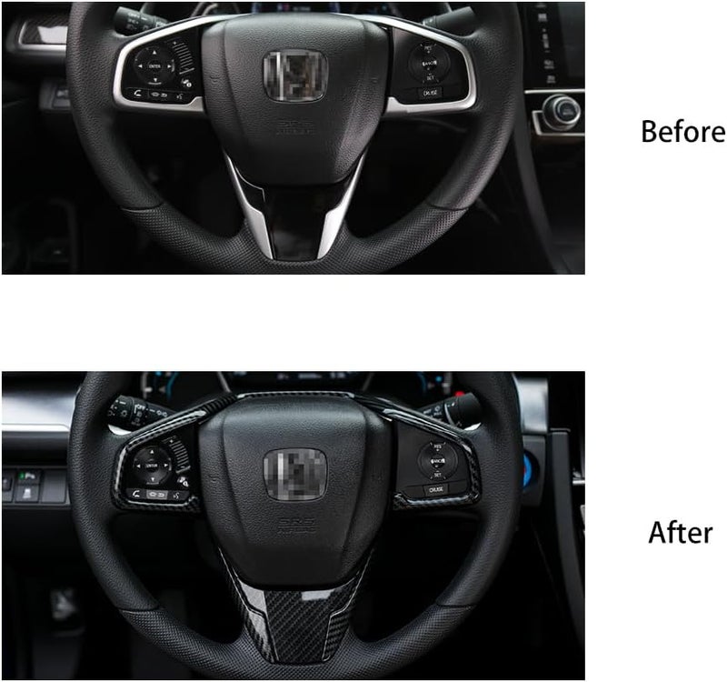 Thenice ABS Carbon Fiber Grain Steering Wheel Trims for 10th Gen Honda Civic 2016-2021 - Image 2