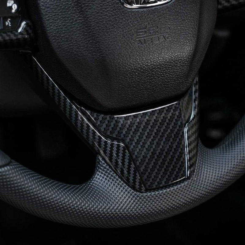 Thenice ABS Carbon Fiber Grain Steering Wheel Trims for 10th Gen Honda Civic 2016-2021 - Image 4