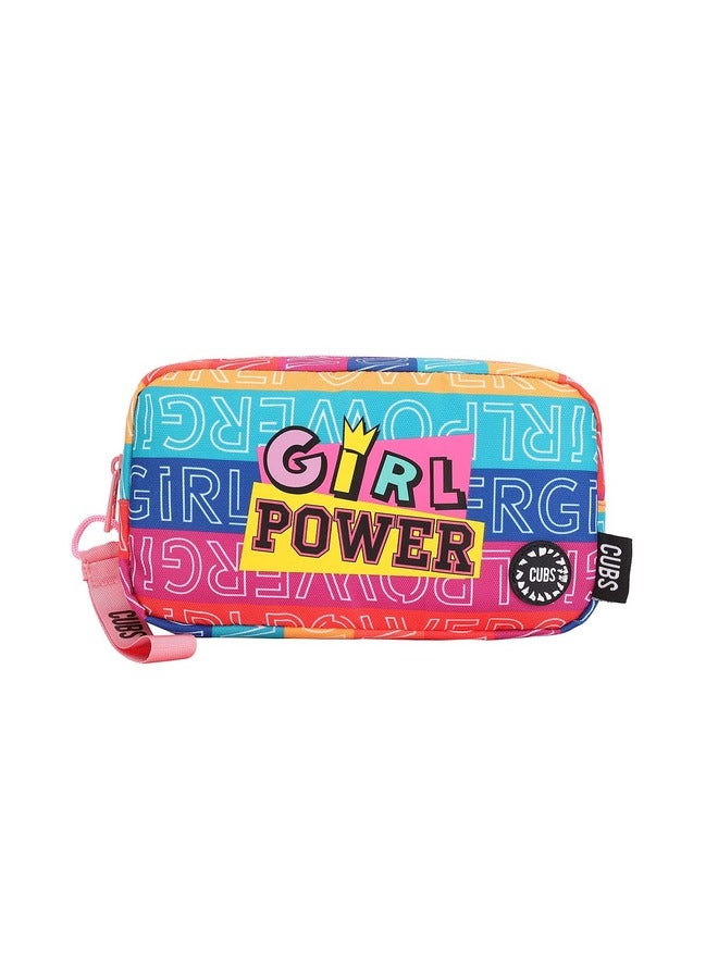 CUBS Girl Power Print Waterproof Pencil Case Pouch With Zip Closure - Image 1