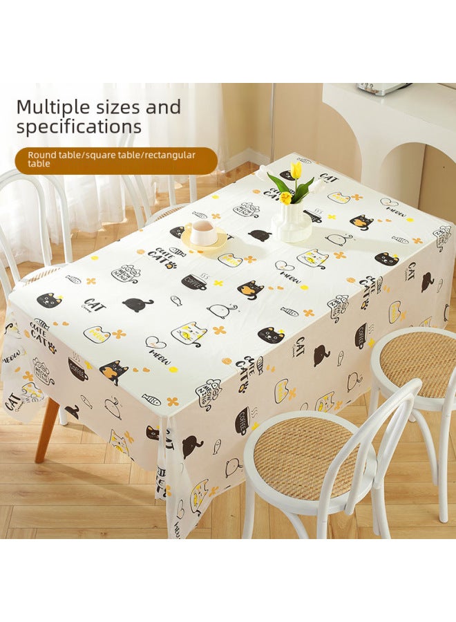 Disposable Tablecloth Kindergarten Party Ins Fresh Cartoon Printed Plastic Waterproof Tablecloth Household Square-Color:Crayfish ]-Specifications:200 X200cm (special Thickened)  - Image 4