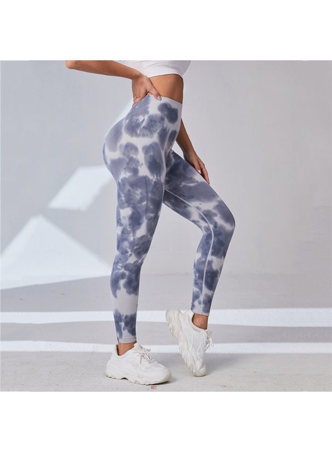 نيبمينينت بنطلون يوجا عالي الخصر بتصميم عدم التماسك وطباعة التاي-داي - سروال رياضي رافع للأرداف للنساء، مقاس ضيق لممارسة الرياضة والجري مع دعم للبطن - Image 1