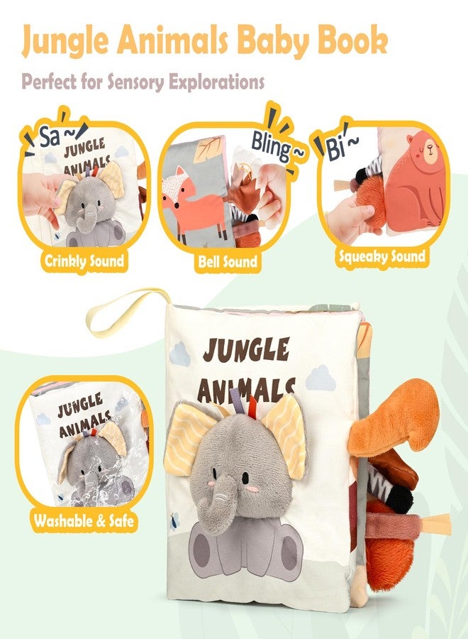 Joyreal Spiral Car Seat Toys with Jungle Soft Book, Plush Rattles and Linking Rings, Stroller & Travel Toy for Newborns and Infants 0-12 Months Girls Boys - Image 3