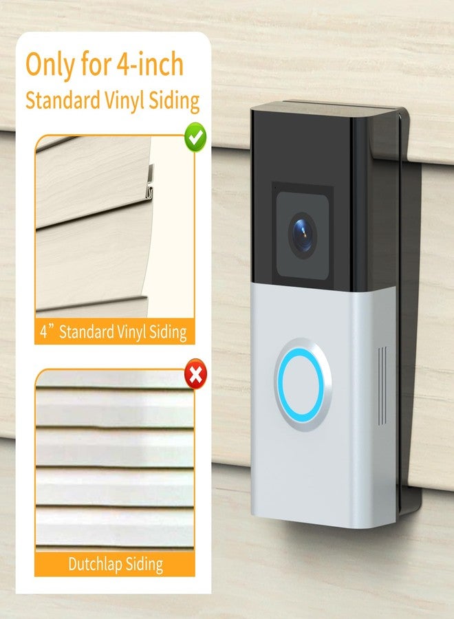 SENLEG Vinyl Siding Doorbell Wall Mount Kit Fit for Ring/Video Doorbell, Vertical Doorbell Angle Wedge Mounting Bracket Plate(4-inch Standard Vinyl Siding Only) - Image 3