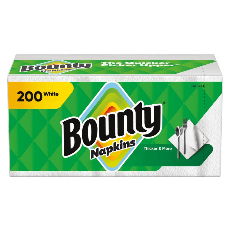 Bounty Paper Napkins, White, 200 Count, Packaging may vary - Image 1
