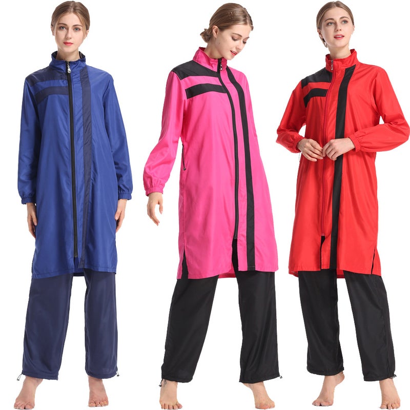 مايوه نسائي M-4XL هوي عرقي محافظ ثلاث قطع S001 أسلوب رياضي - Image 2