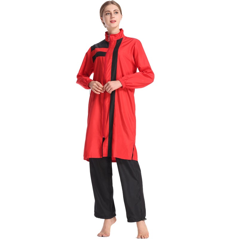مايوه نسائي M-4XL هوي عرقي محافظ ثلاث قطع S001 أسلوب رياضي - Image 3