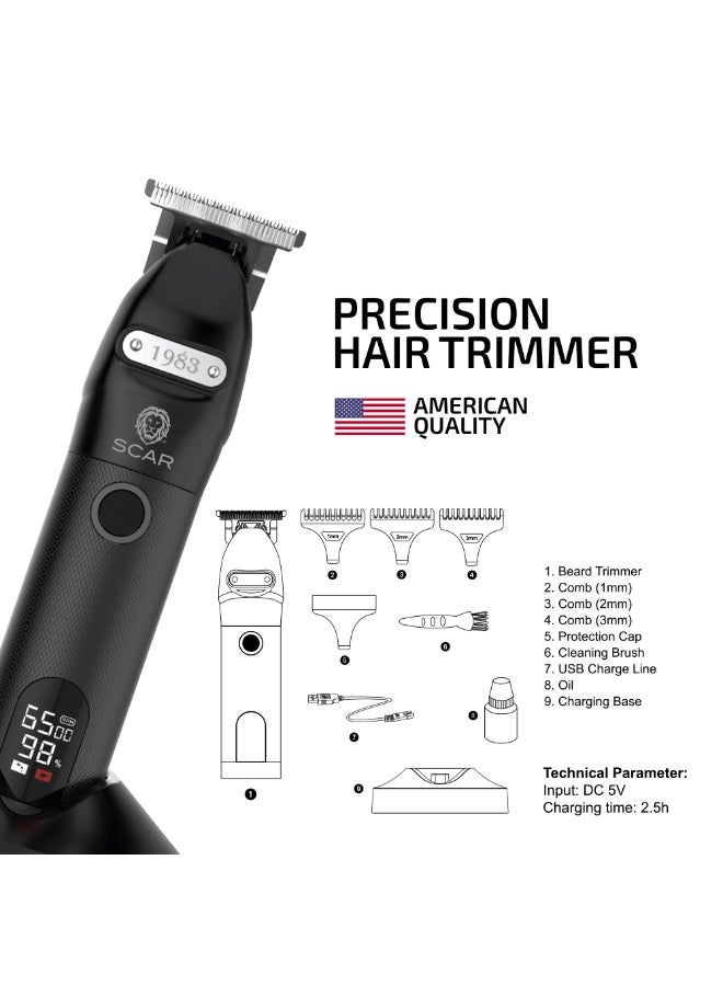 Scar Professional Hair Trimmer Small 1983 Cordless, Adjustable Guards, Steel Blades - Image 5