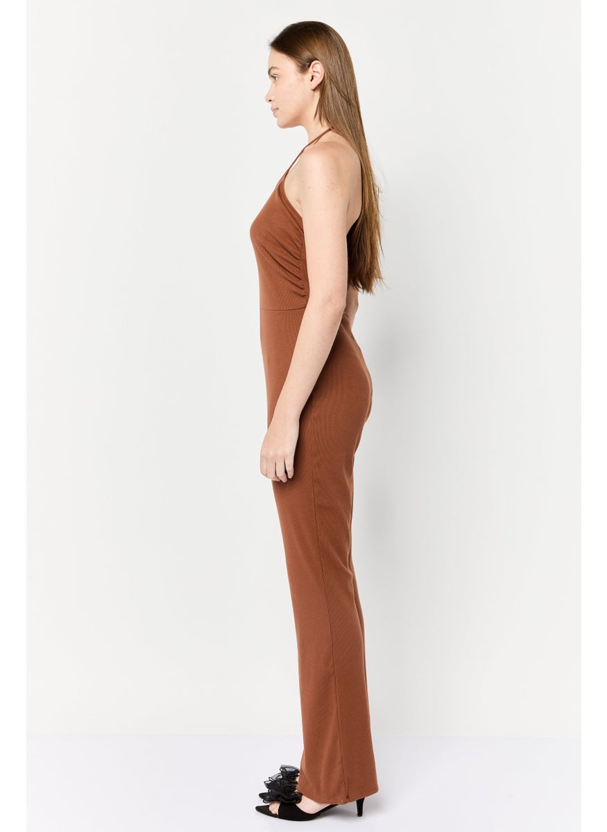 Aerie Women Rib Sleeveless Bootcut Jumpsuit, Brown  - Image 2