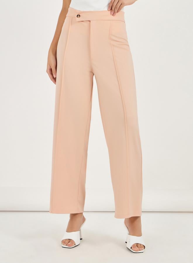 Styli Styli Solid Pintuck Detail Straight Fit Pants  - Image 2