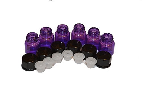 Simply Essential Solutions 100pcs 1ml (1/4 dram) Purple Mini Glass Bottle 1cc Purple Sample Vial Small Essential Oil Bottle Travel Must + one 7 Chakra Bracelet with Volcanic Lava for essential oil diffusing - Image 3