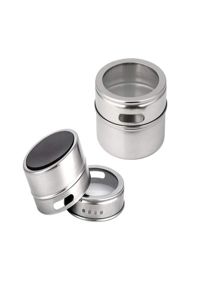 VEDHAK 2 Pieces Magnetic Spice Tins Magnetic Spice Jars Multi-Purpose Storage Tin Clear Top Lid with Sift or Pour Organizer Storage Condiment Container - Image 2