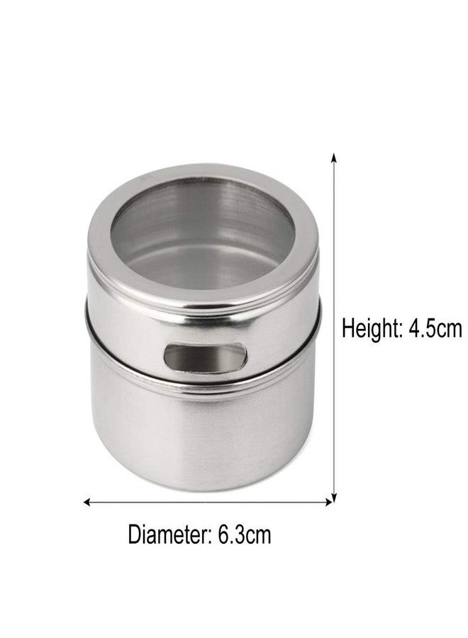 VEDHAK 2 Pieces Magnetic Spice Tins Magnetic Spice Jars Multi-Purpose Storage Tin Clear Top Lid with Sift or Pour Organizer Storage Condiment Container - Image 4