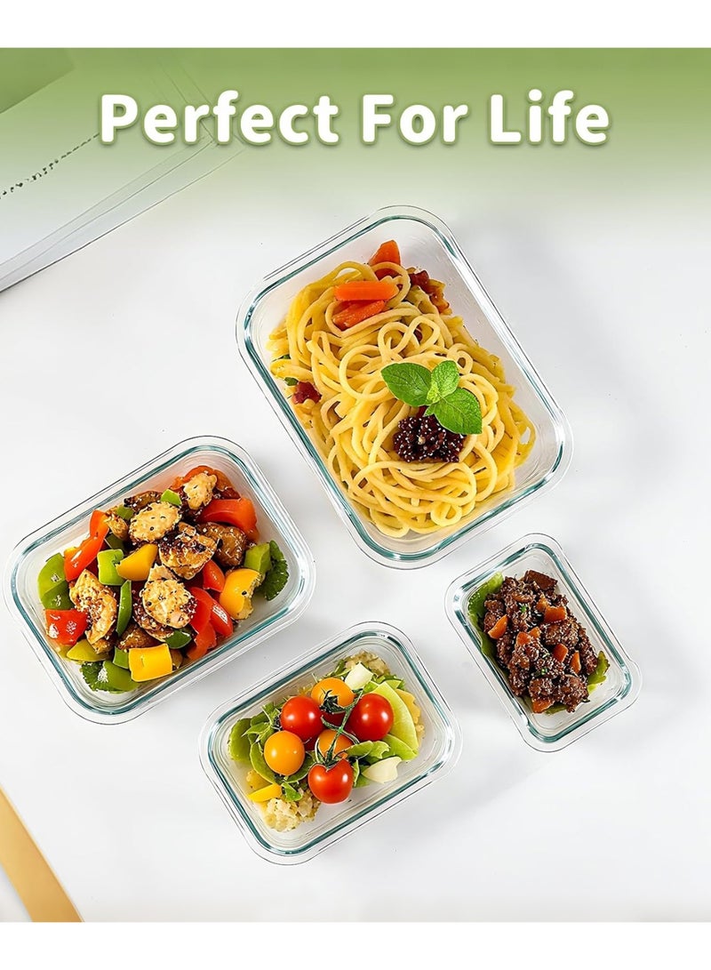 CUBEXELL 3-Piece Borosilicate Glass Food Storage Containers with Lids, Glass Lunch Boxes, Airtight Lunch Boxes, Leak-proof Locking Snap-on, Oven, Refrigerator, and Dishwasher Safe, BPA-Free, Capacities 370ml-640ml-1040ml - Image 5