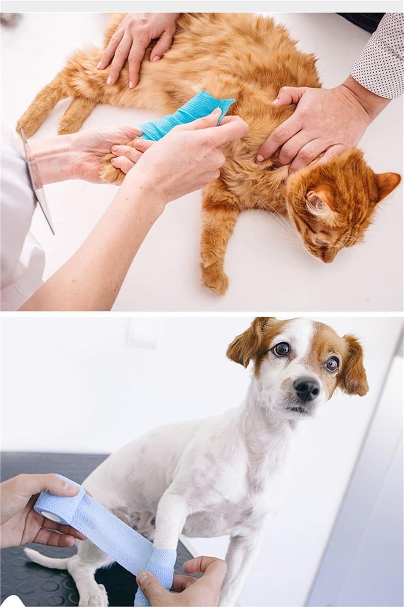 5 Rolls Self-Adhesive Pet Strap Bandage - Elastic Non-Woven Fabric Tape for Dog Toe Protection(Yellow Smile) - Image 4