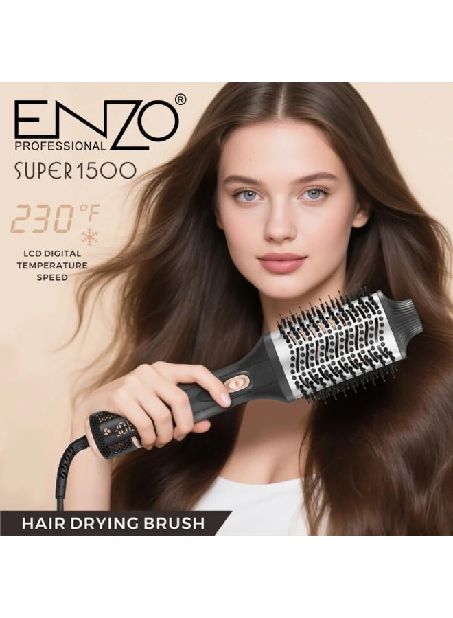 ENZO Professional مجفف الشعر الاحترافي ENZO EN-4135 – فرشاة هواء ساخن دوارة بخطوة واحدة مع تقنية الأيونات، مكواة ومشط لتكثيف الشعر، 1000 واط - النسخة الدولية - Image 4