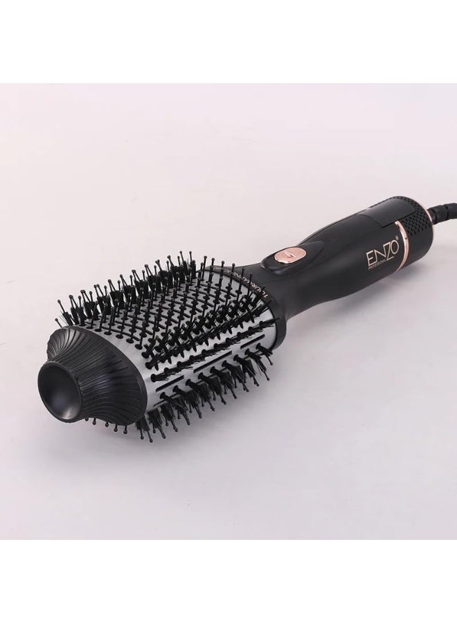 ENZO Professional مجفف الشعر الاحترافي ENZO EN-4135 – فرشاة هواء ساخن دوارة بخطوة واحدة مع تقنية الأيونات، مكواة ومشط لتكثيف الشعر، 1000 واط - النسخة الدولية - Image 2