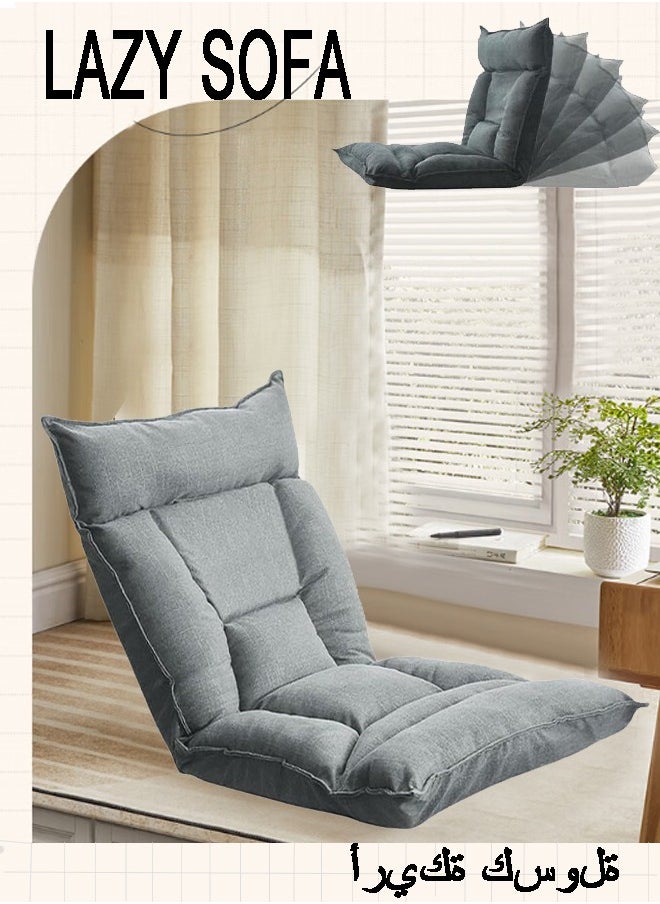Generic - Lazy Sofa, Folding Lazy Floor Sofa With Back Support, Cushion Lazy Couch Lounge Tatami Lounger Floor Seat Couch Recliner, Home Office Reading Floor Chair With 6-Position Adjustable Backrest Sofa Bed - Image 1