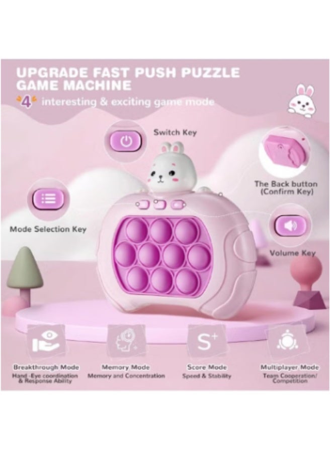Oldzhan Electronic Quick Press Luminous Popular Game Toy Adult and Children's Puzzle Game Machine Push Bubble Sensory Toy Birthday Gift (Pink) - Image 2