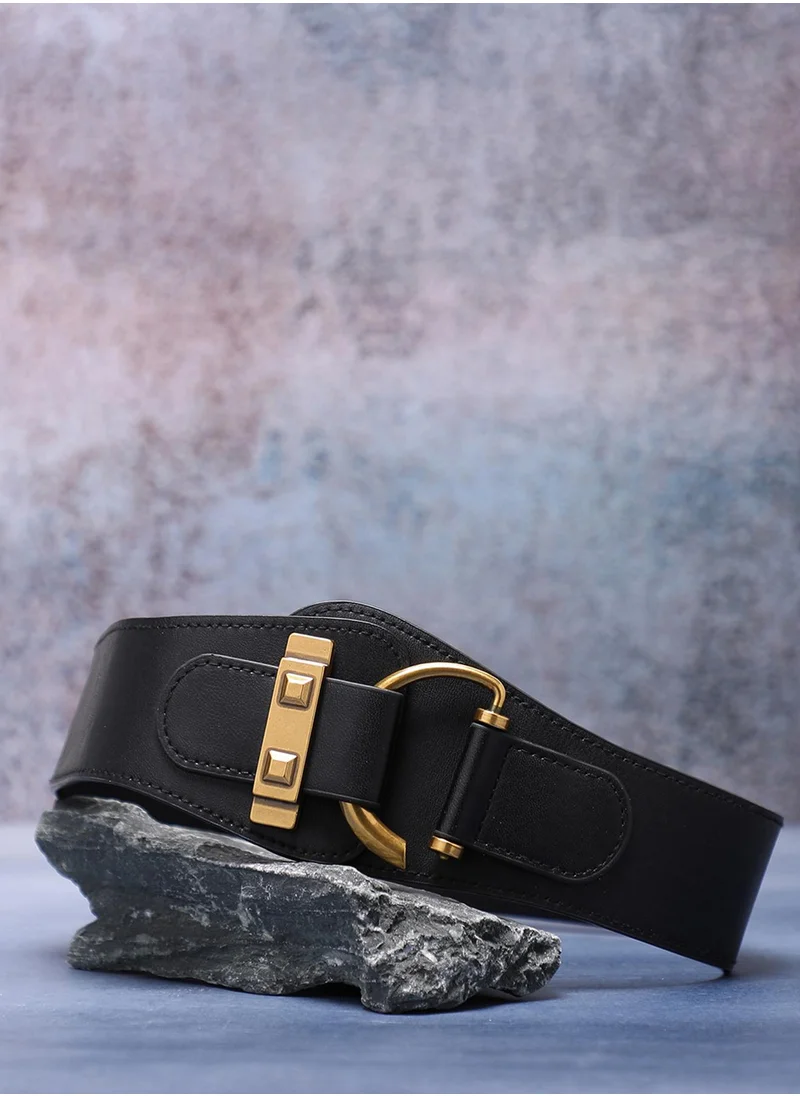Haute Sauce Black Solid Waist Belt