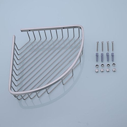 orhemus 304 Stainless Steel Shower Caddy Corner Basket Shelf Bathroom Organizer Wall Mounted Storage, Brushed Nickel - Image 4