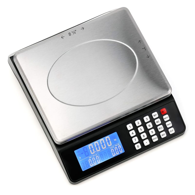 SCF-00 Black 30kg Digital Postal Scale Piece Counting Price Calculation Stainless Steel Weighing Pan Dual Backlit LCD - Image 3