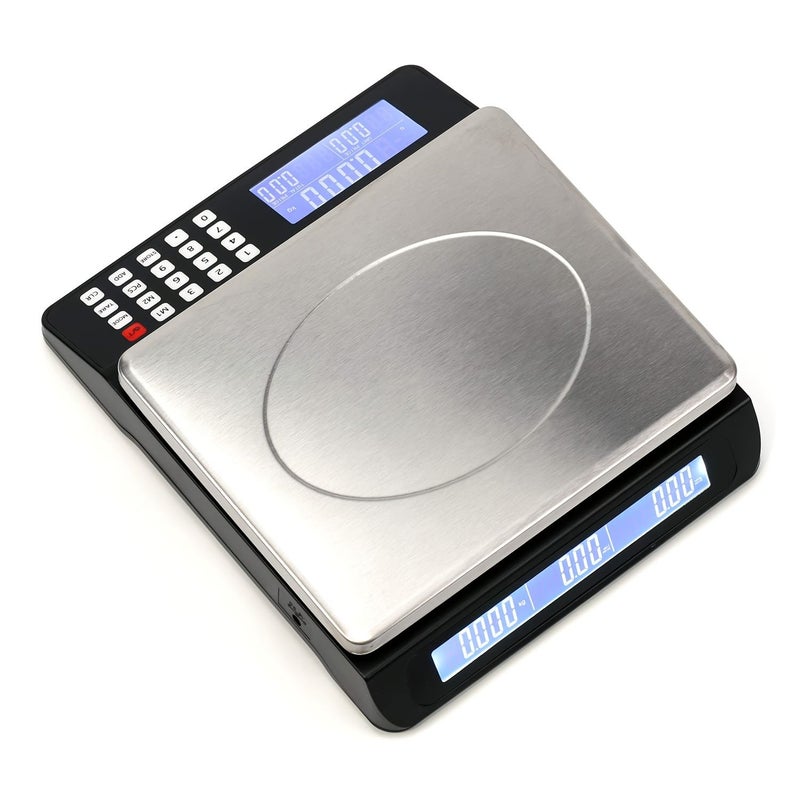 SCF-00 Black 30kg Digital Postal Scale Piece Counting Price Calculation Stainless Steel Weighing Pan Dual Backlit LCD - Image 4