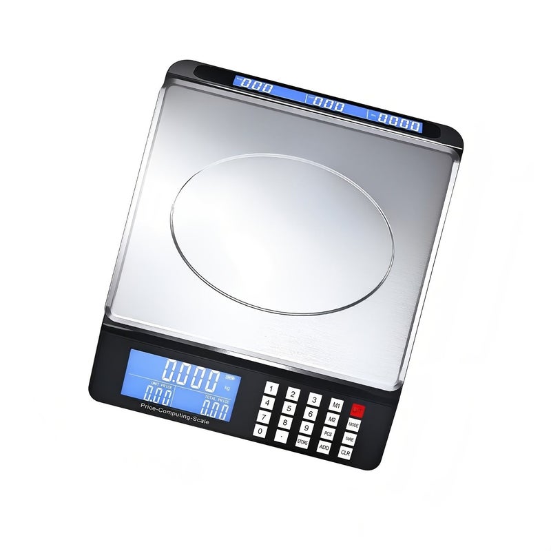 SCF-00 Black 30kg Digital Postal Scale Piece Counting Price Calculation Stainless Steel Weighing Pan Dual Backlit LCD - Image 5