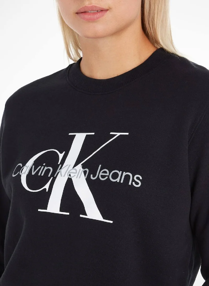Calvin Klein Jeans Ck Black Logo Sweatshirt for Women | Best Price UAE