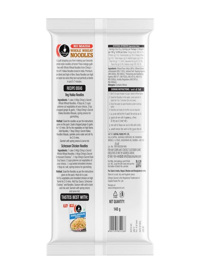 Ching's Secret No Maida Whole Wheat Noodles, 140 g - Image 2