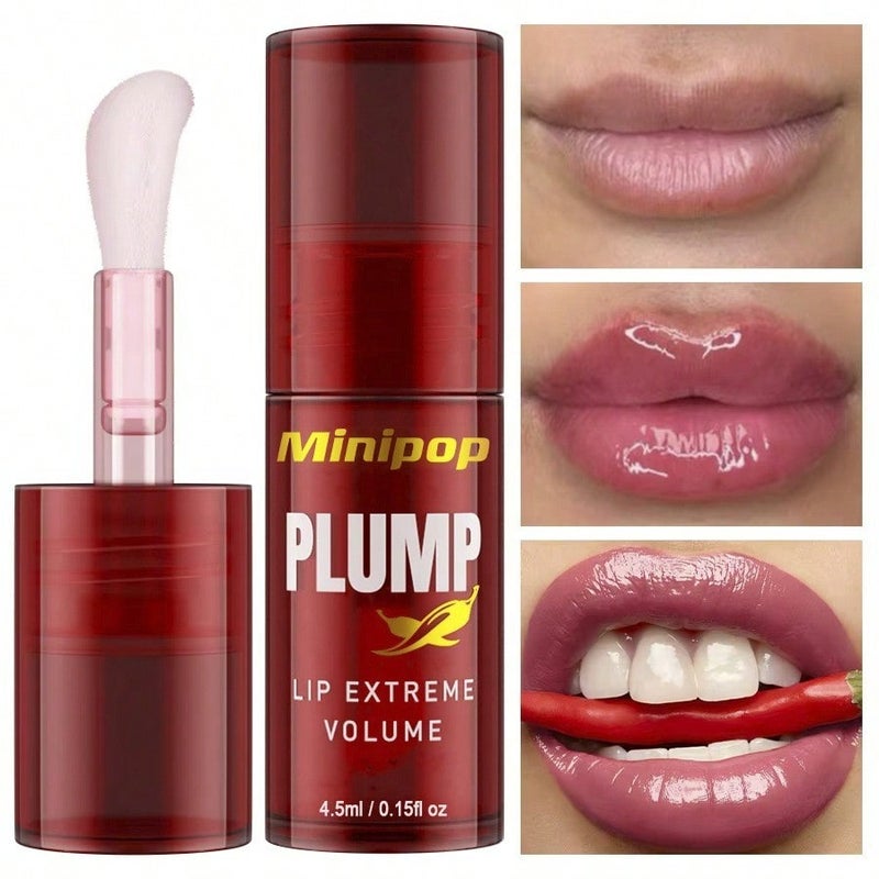 1pc Moisturizing Plumping Lip Oil, Chili Ginger Lip Oil - Image 3