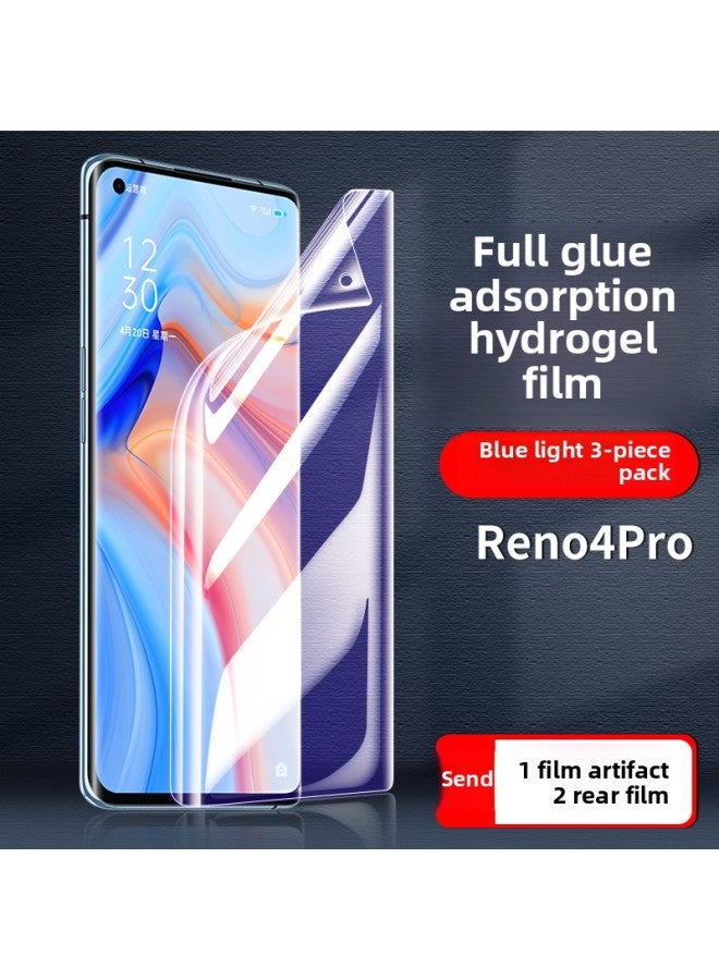 For Opporeno4pro Tempered Film Reno4 Mobile Phone Reno4se Full Screen Oppo4pro Hydrated Film Por-Colour:Suitable For Reno4pro Full Screen Full Film [blue Light Diamond Explosion-proof] 3 Pieces★Free Artifact + Back Mask-Size:Oppo Other Models