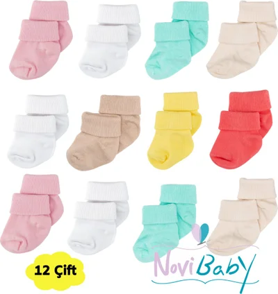 نوفيبيبي 12 Pack Bamboo Newborn Baby Socks I Baby Girl I Girl Boy Baby Socks