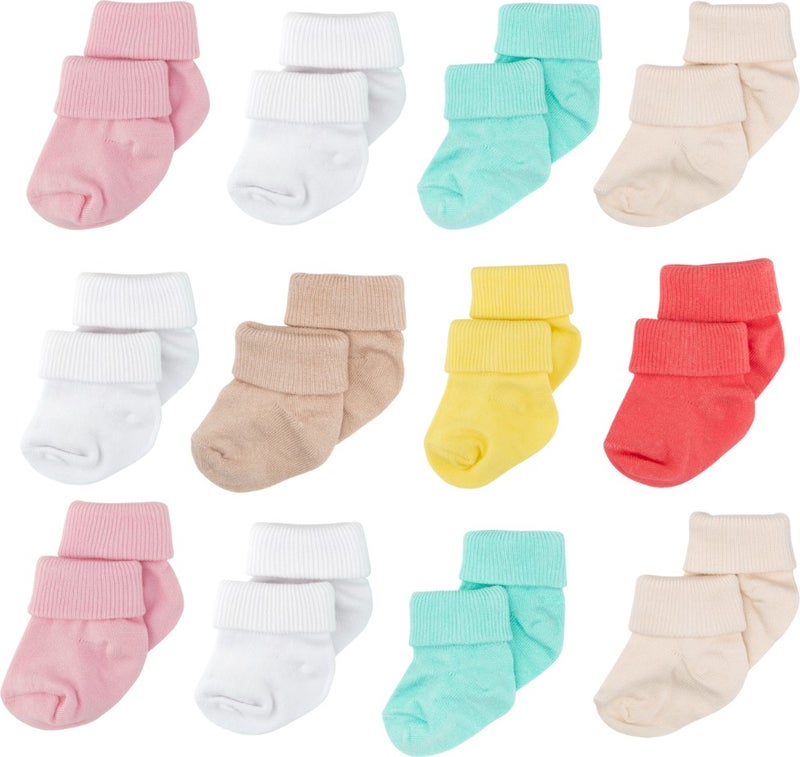 Novibaby 12 Pack Bamboo Newborn Baby Socks I Baby Girl I Girl Boy Baby Socks  - Image 2