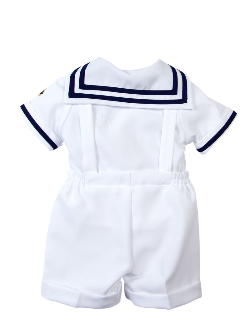Spring Notion Baby Boys Sailor Set with Hat Style-A Small / 3-6M, White - Image 2