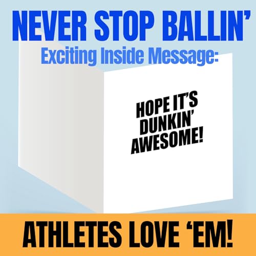 Play Strong BASKETBALL Happy BIRTHDAY Baller 1-Pack (5x7in) Birthday Greeting Cards Awesome for Basketball Players, Coaches, Fans, Cards and Gifts - Image 3