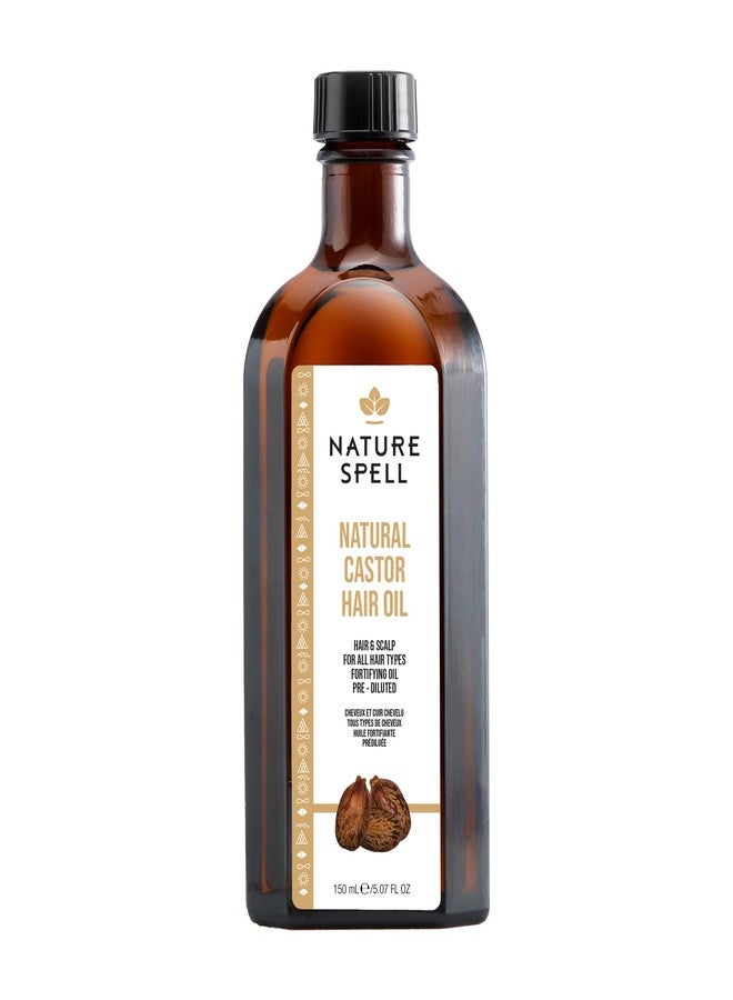 Nature Spell Cold Pressed Castor Oil, Pure Castor Oil for Hair Growth, Works for Eyelashes, Eyebrow, and Skin, 5.07 FL Oz - Image 1