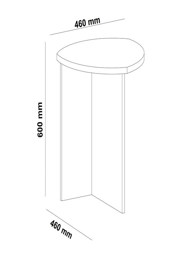 Pilati Sofa Side Table for living room.46x60x46 cm. Brown/Color  - Image 3