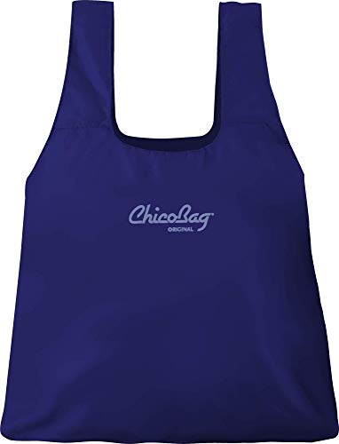 ChicoBag Original Compact Reusable Grocery Bag w/Attached Pouch and Carabiner Clip | Perfect for Shopping, Travel, Organization | Eco-Conscious Packable Tote | Mazarine Blue (Pack of 4) - Image 2