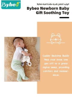 Bybeo 7 PCS Baby Gift Set, Newborn Baby Shower Gift for Boys Girls, Baby Gift Basket with Essential Stuff, Includes Blanket, Wooden Rattle Toy, Baby Bib and Socks, Greeting Card, Newborn Baby Gift Set  - Image 5