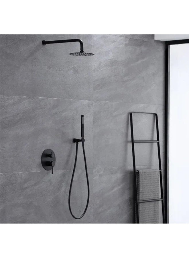 YD Modern Minimalist Rain Shower Combo System with Handheld Spray and Tub Spout - Dual Function Contemporary Bathroom Fixture Set - Full Coverage Flow for a Spa-Like Experience. - Image 4